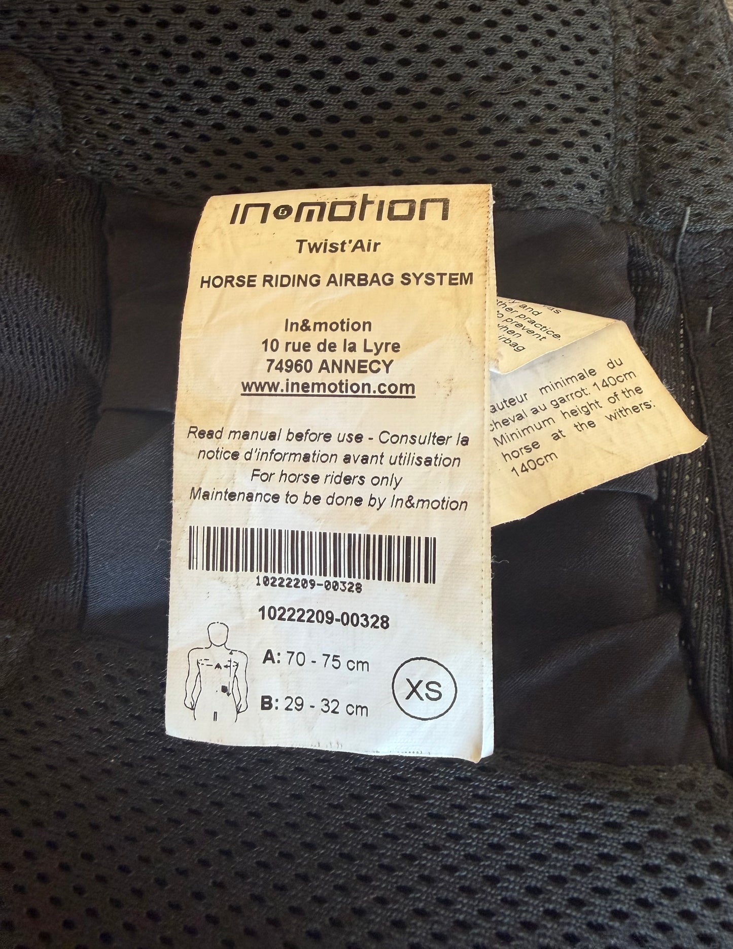 GILET AIRBAG ÉQUITATION TWIST'AIR•