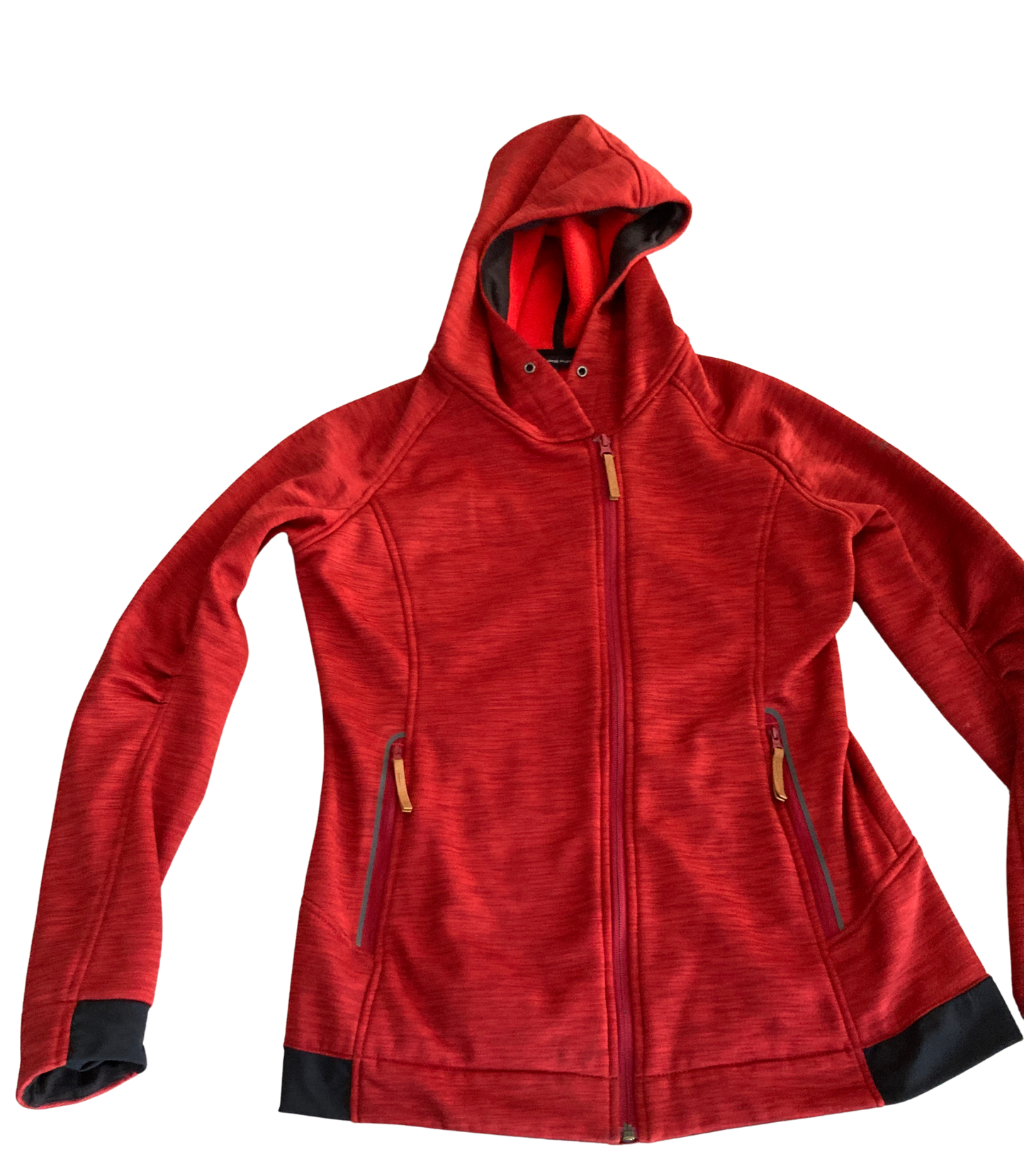 Red lightweight hooded jacket