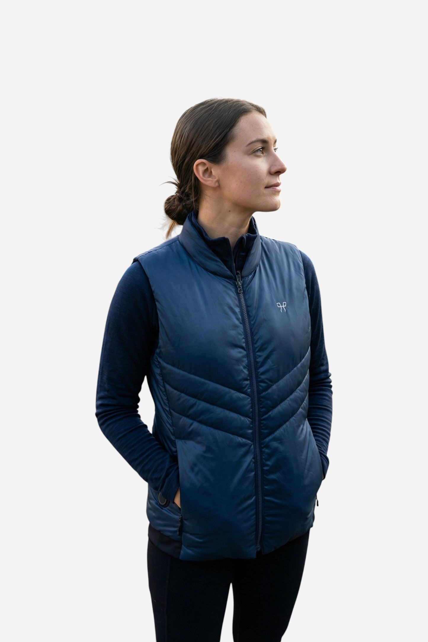 Beheizbare, ärmellose Daunenjacke