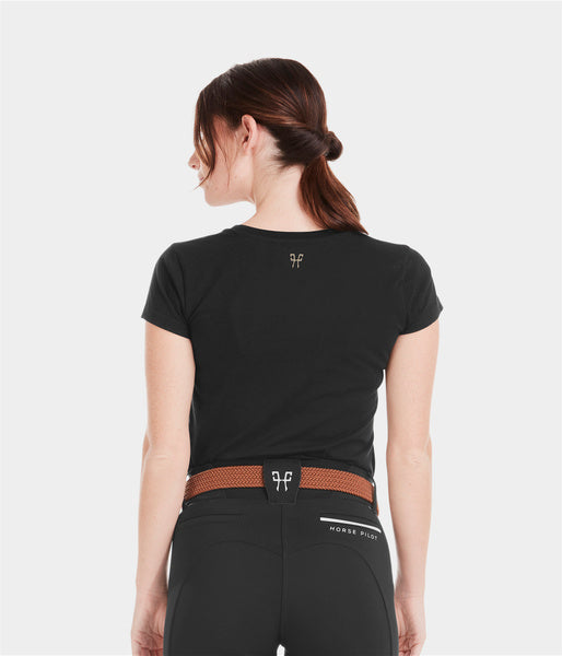 Team Shirt Black • Tee-shirt équitation femme