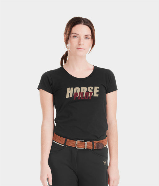 Team Shirt Black • Tee-shirt équitation femme