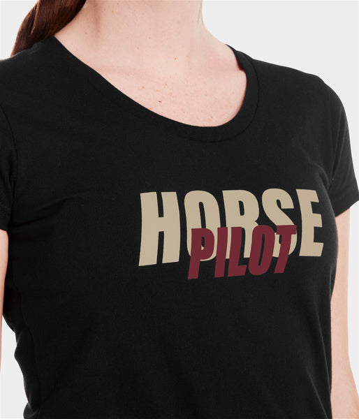 Team Shirt Black • Tee-shirt équitation femme