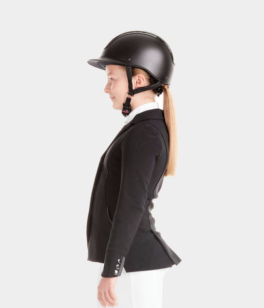 La veste d'équitation fille pour concours hippique noire