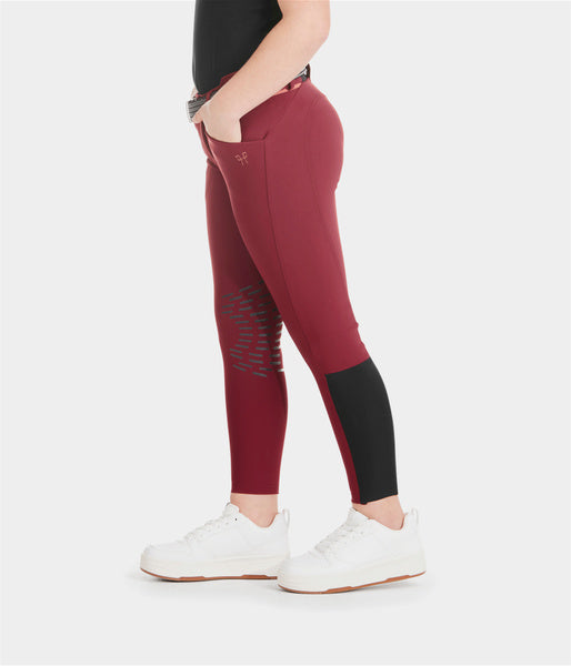 X-design fille: pantalon équitation jeune cavalière dark red