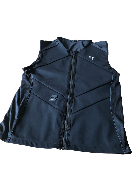 BLACK OVERJACKET COMPATIBLE WITH AIRBAG JACKET FOR HORSE PILOT RIDER•
