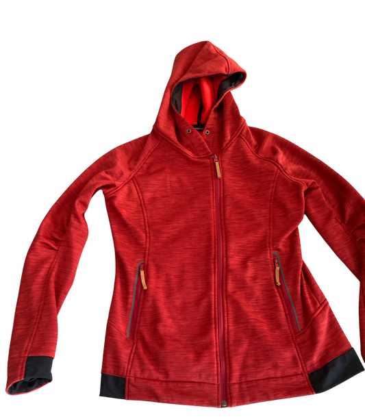 Rote leichte Kapuzenjacke